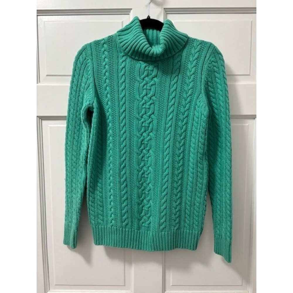Croft & Barrow Woman's Small Cable Knit Sweater Turtle Neck Pullover